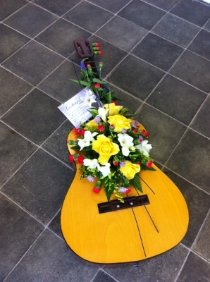 Guitar With Flowers Inset